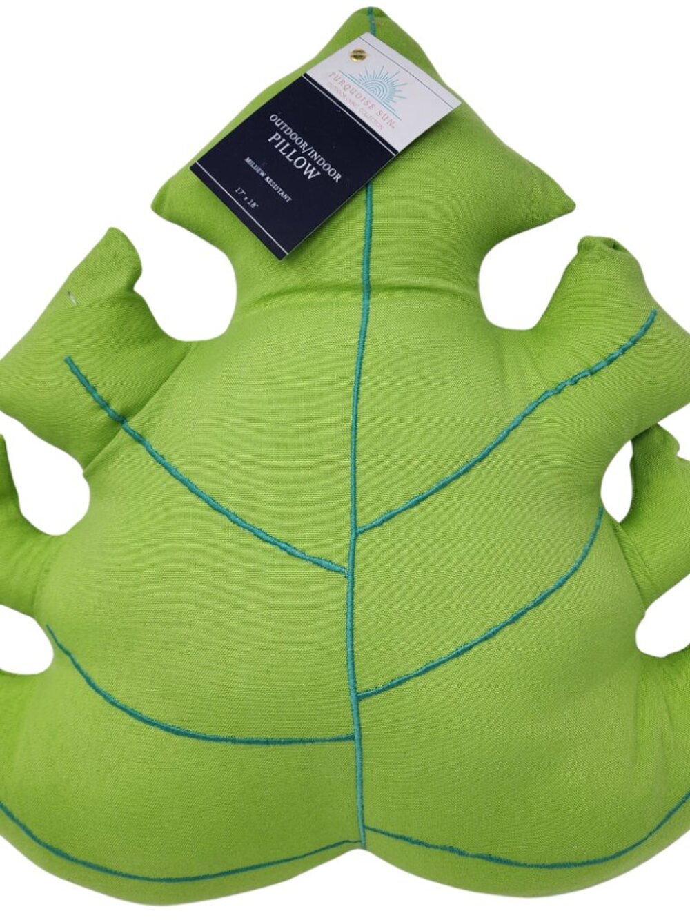 New Turquoise Sun 16" Lime Green Monstera Leaf Indoor Outdoor Throw Pillows